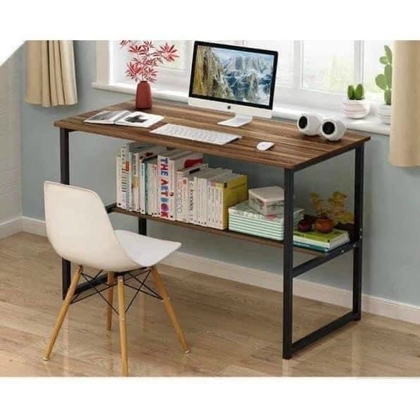 Bàn Làm Việc Chân Sắt ✨MIỄN SHIP✨ Kèm Kệ Lửng Để Đồ Tiện Lợi Hết Ý | BigBuy360 - bigbuy360.vn