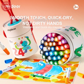 Bút màu sáp hữu cơ Mideer Silky Crayon kèm quai xách cho bé 8-12-24-36 màu