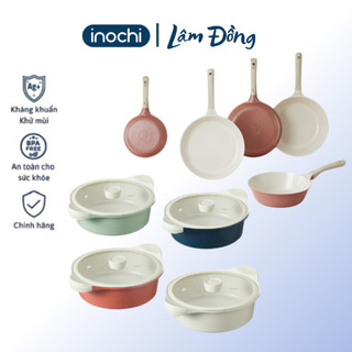 Bộ nồi chảo vân đá Omi Simple chất liệu nguyên khối nhôm đúc cao cấp