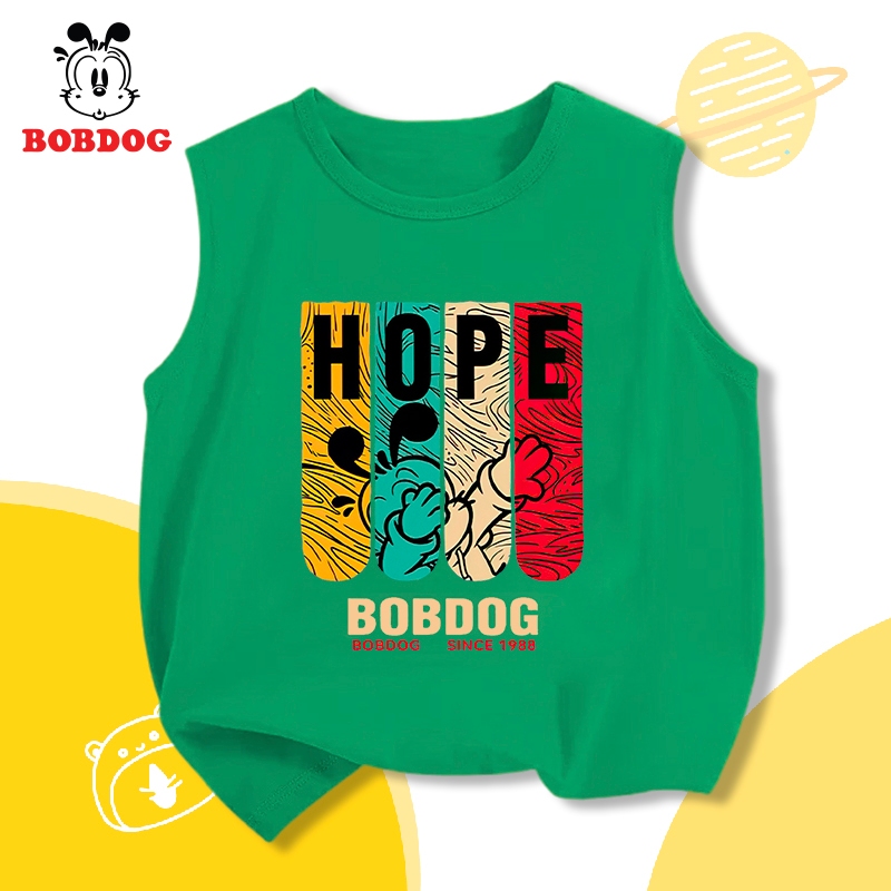 Áo ba lỗ bé BOBDOG, áo thun cotton mềm mịn thoáng mát in hình  cho bé