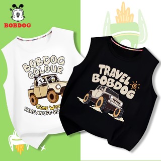 Áo ba lỗ bé trai 2024 BOBDOG, áo thun chất cotton in hình ô tô cho bé