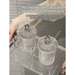 Cốc Thủy Tinh Nắp Gấu Kích Thước 16.5*7.8cm - 460g - ACOC02