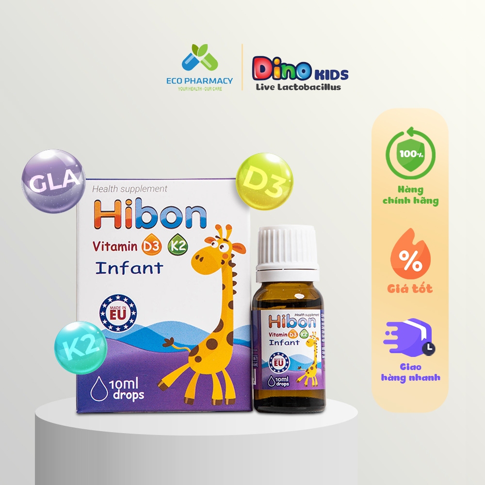 Vitamin tăng hấp thụ Can-xi cho trẻ HiBone Max bổ sung Omega 3, D3, K2 lọ 20ml