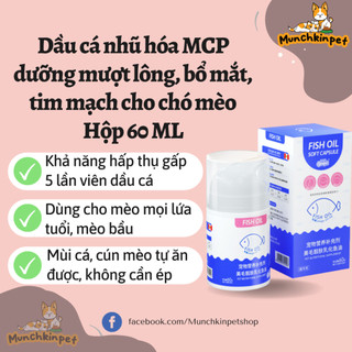 Dầu cá hồi dạng gel thơm ngon, dưỡng mượt lông, tăng đề kháng, bổ tim mạch, bổ mắt cho chó mèo