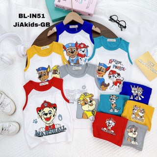 [9-27kg]Bộ Ba Lỗ THUN LẠNH MINKY MOM Thân Áo Trắng In Hình Biệt Đội Cứu Hộ Cho Bé BL-IN51