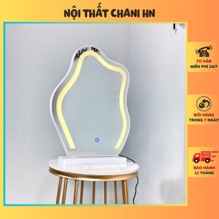 Gương để bàn trang điểm lượn sóng có đèn led hàng nhập khẩu cao cấp