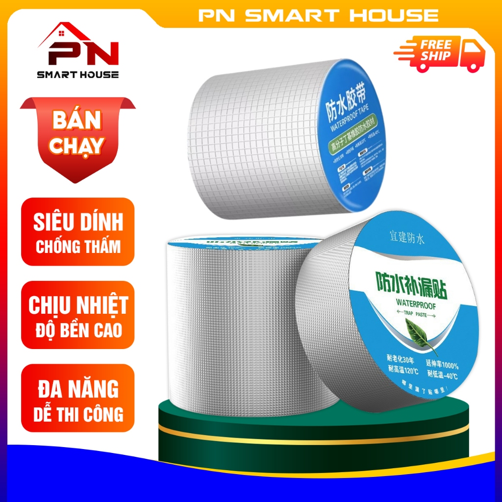 Băng Keo Siêu Dính Chống Thấm Và Chịu Nhiệt Waterproof BUTYL Chính Hãng Nhật Bản, Băng keo chống thấm