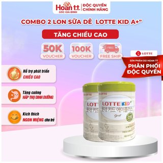 ComBo 2 Lon Sữa Dê Bổ Sung Canxi Lotte Kid A+ Hàn Quốc, Sữa Bột Giúp Phát Triển Chiều Cao Cho Bé 760g