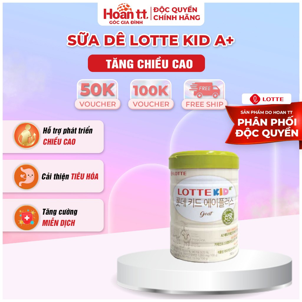 Sữa Dê Bổ Sung Canxi Giúp Phát Triển Chiều Cao Lotte Kid A+ Hàn Quốc