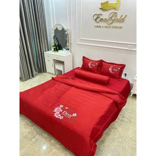 Trọn bộ drap giường phi lụa bóng cao cấp đủ 5 món - note size vào ghi chú đơn hàng