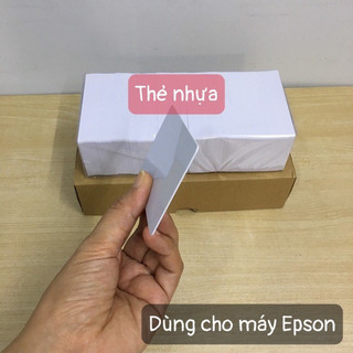 Bộ 100 thẻ nhựa trắng pvc dùng cho máy in epson, canon,..