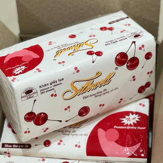 Khăn giấy rút lụa Silkwell Cherry 280 tờ 2 lớp siêu dai