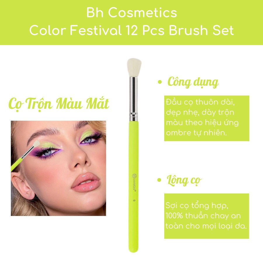 Cọ Trộn Màu Mắt,Cọ Blending BH Cosmetics Color Festival 09