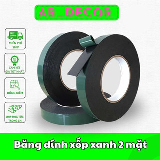 Băng dính xốp xanh 2 mặt, băng dính xốp keo gốc dầu, băng dính xốp chịu nhiệt