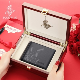 Ví da nam cao cấp polo flle - ví đứng cầm tay - bóp da nam , bóp da full hộp đựng cao cấp - polo201516