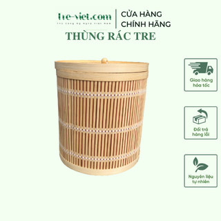 Thùng rác bằng tre - thùng tre nhỏ đựng đồ - bamboo waste paper bin