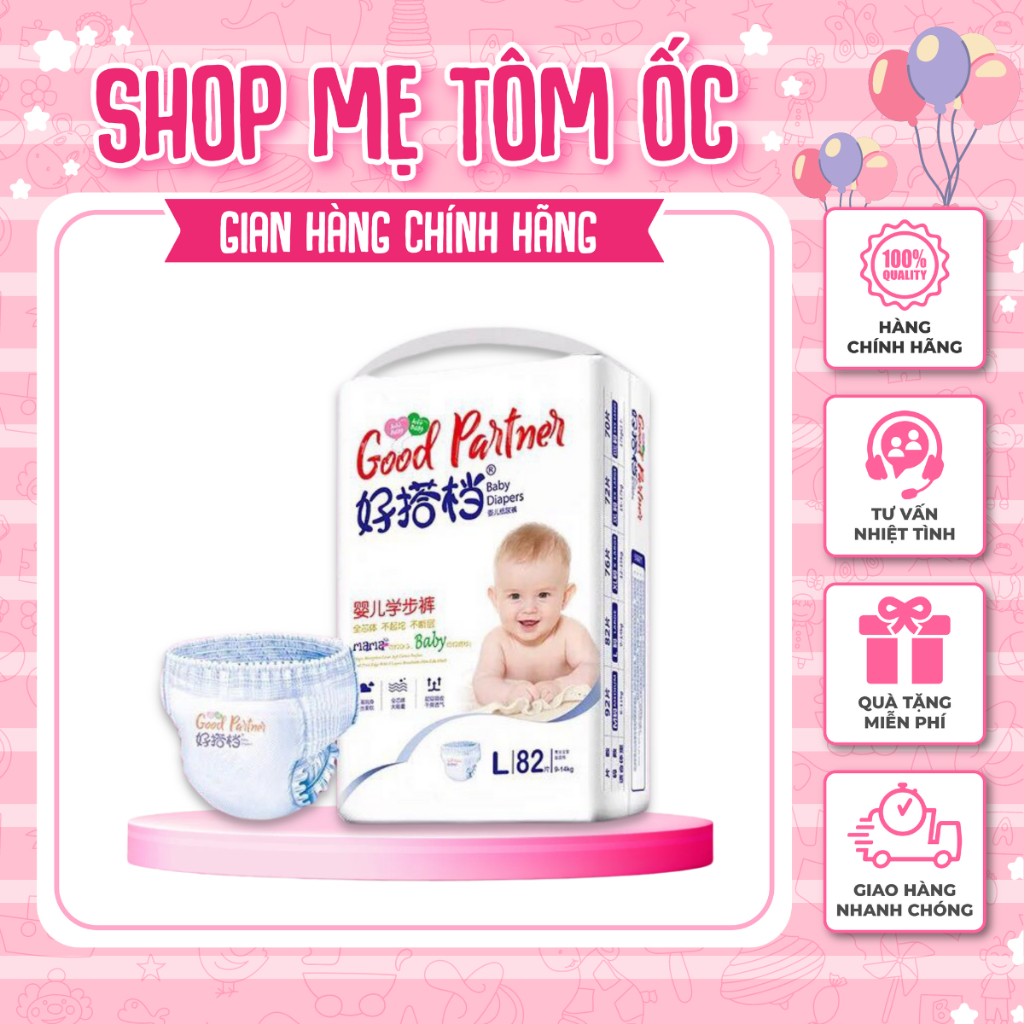 Bỉm Good Partner CHÍNH HÃNG Tã Good Partner Cho Bé Dán Quần Size S112 M96