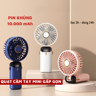 Quạt Cầm Tay AYUMO Tích Điện Dung Lượng Pin Khủng 10.000 MAh, Quạt Mini 5 Tốc Độ Gió Linh Hoạt 2024