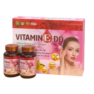VITAMIM E ĐỎ - Hộp 2lọ *30 Viên - Vitamin E giúp tái tạo da, làm sáng da, chống chảy xệ, giảm nám, chống lão hóa cho