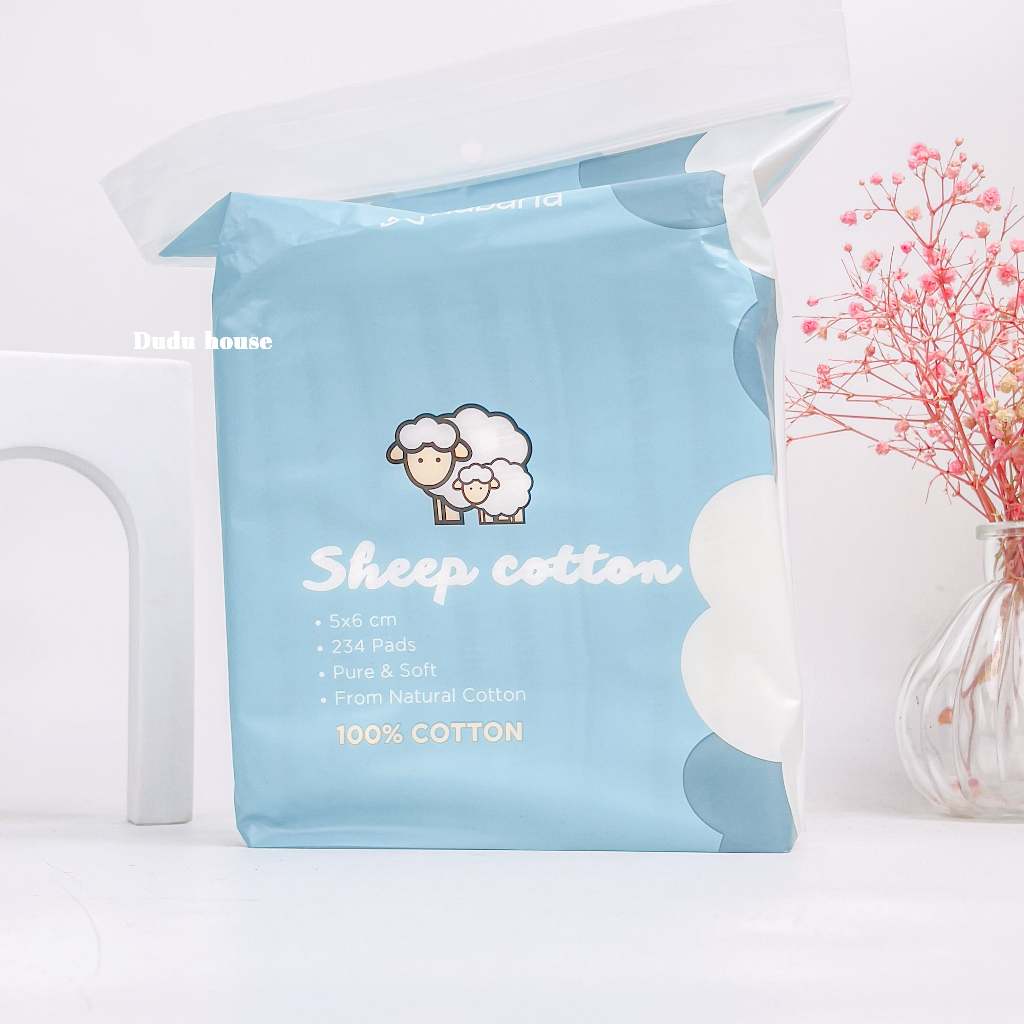 Bông Tẩy Trang Cừu Habaria Sheep 100% Cotton Túi 234 Miếng Duduhouse