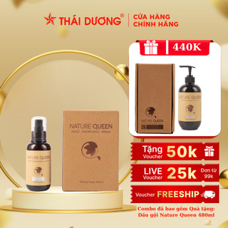 Serum NATURE QUEEN giúp mọc tóc 100ml TẶNG 1 dầu gội Nature Queen 480ml - Sao Thái Dương