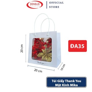 Túi Giấy Mặt Kính Mica Đựng Son, Mỹ Phẩm Size 20x10x20 Cm Đựng Quà Tặng Sang Trọng Lịch Sự