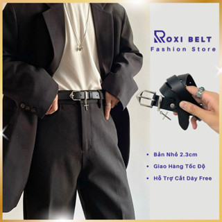 Thắt Lưng Unisex Da Pu, Dây Nịt Y2k Bản Nhỏ Nam Nữ Hình Chữ Thập Roxi Belt TLN002