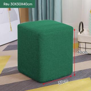 Ghế Đôn Sofa Vuông, Ghế Bàn Trang Điểm MÀU RÊU 30x30x40CM - Bọc Mút Dày Dặn - HOÀN TIỂN 100%
