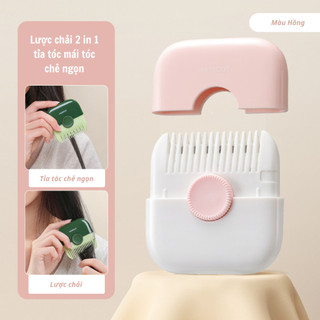 Lược cắt tỉa tóc lược chải 2 in 1 tỉa tóc chẻ ngọn tỉa mỏng an toàn tiện dụng
