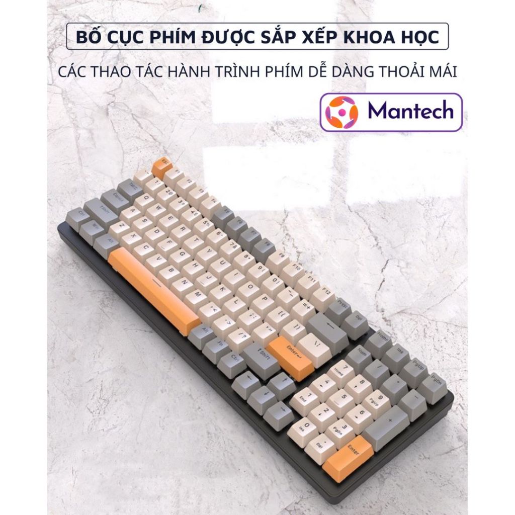 Bàn Phím Cơ Máy Tính Gaming Cao Cấp Mantech K3 LED Rainbow Cực Đẹp, Trục Cơ Red Switch Gõ Êm, Bảo Hành 12 Tháng | BigBuy360 - bigbuy360.vn