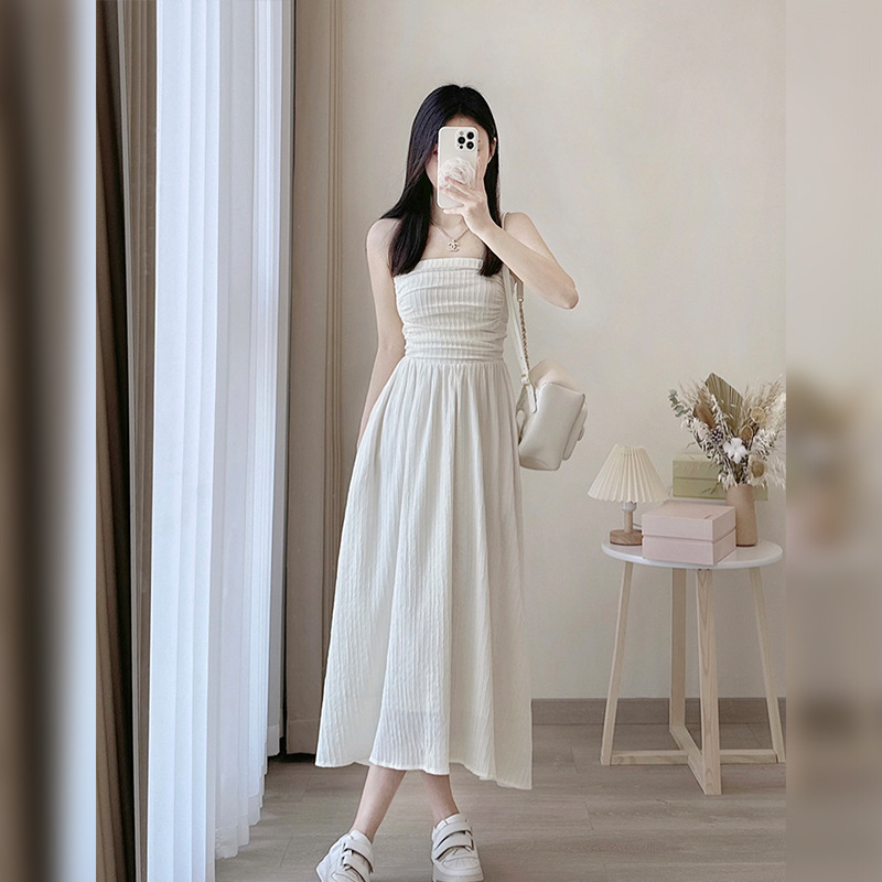 Đầm 2 Dây Cúp Ngực Chất Đũi Gân Bèo Lou Dress, Váy Cúp Ngực 2 Dây Bánh Bèo Cực Xinh | BigBuy360 - bigbuy360.vn