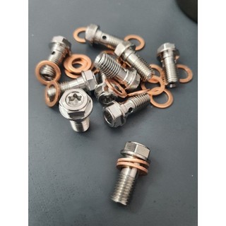 Ốc dầu 304 10li ren 1.0mm vs 1.25mm đầu lục giác.