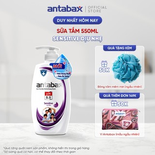 Sữa tắm bảo vệ da kháng khuẩn antabax sensitive dịu nhẹ 550ml