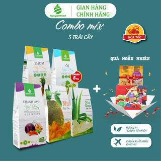 Combo 5 hộp trái cây sấy giàu chất xơ Nonglamfood | Siêu khoáng chất, tăng sức đề kháng