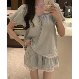 Bộ ngủ lụa trơn tay cộc bánh bèo
