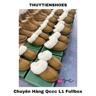 Giày sục lông jiu yo jiu hộp xanh chỉ khâu da lộn đế bánh mì bản siêu cấp .Thuytienshoes