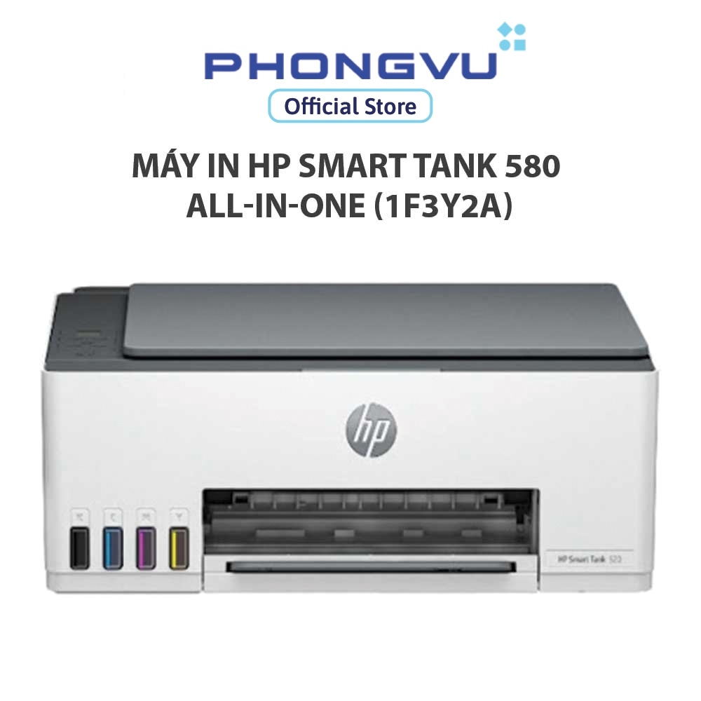  Máy In HP Smart Tank 580 All-in-One  1F3Y2A  – In Màu Scan Copy – In Qua WiFi – Hộp Mực Lớn – Bảo Hành 12 Tháng 