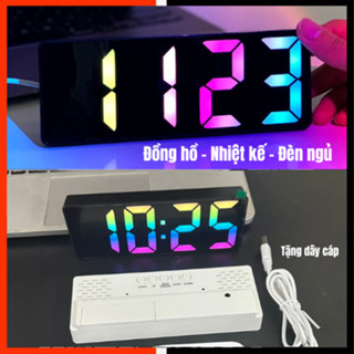 Đồng hồ để bàn báo thức điện tử DECOR cute nhiều màu, Đồng hồ LED để bàn mini thông minh DECOTIME