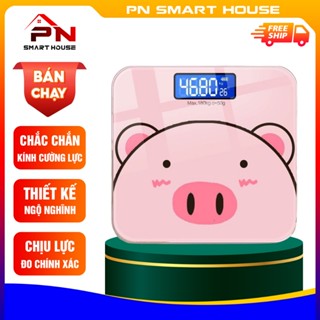 Cân điện tử sức khỏe hình heo siêu cute, Cân điện tử cân người 180kg tặng kèm pin