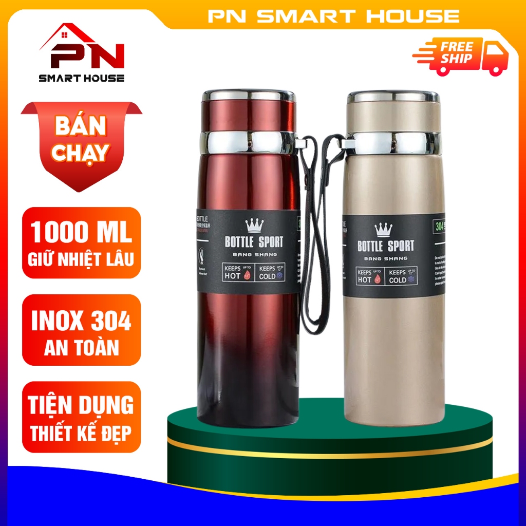 Bình giữ nhiệt inox cao cấp dung tích 1000ml, Bình nước giữ nhiệt