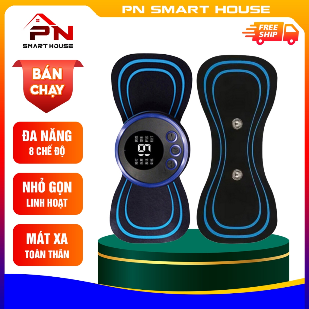 Máy massage xung điện sạc pin 8 chế độ cao cấp, Máy massage cổ vai gáy