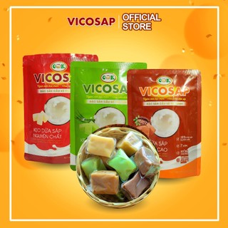 Kẹo dừa sáp nguyên chất, cacao, lá dứa VICOSAP