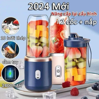 MÁY XAY SINH TỐ MINI, MÁY XAY SINH TỐ 6 LƯỠI JUICING CUP 300ML - MÁY XAY THỰC PHẨM CHẠY PIN, SẠC USB