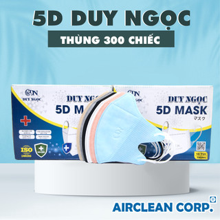 5D Duy Ngọc - Thùng 300 Chiếc Khẩu Trang 3 Lớp Kháng Khuẩn