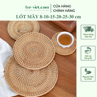 Lót mây lót ly cốc nồi trang trí bàn ăn - Rattan Placemat