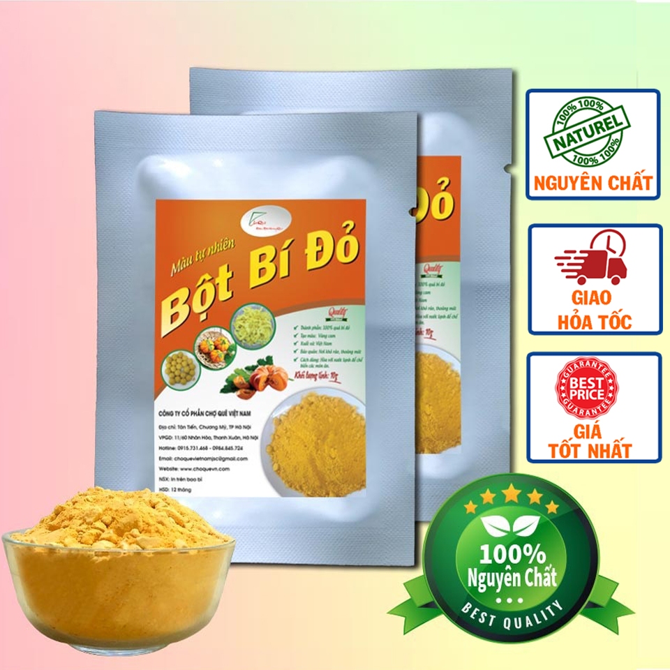 Bột bí đỏ Nguyên Chất Gói 10g
