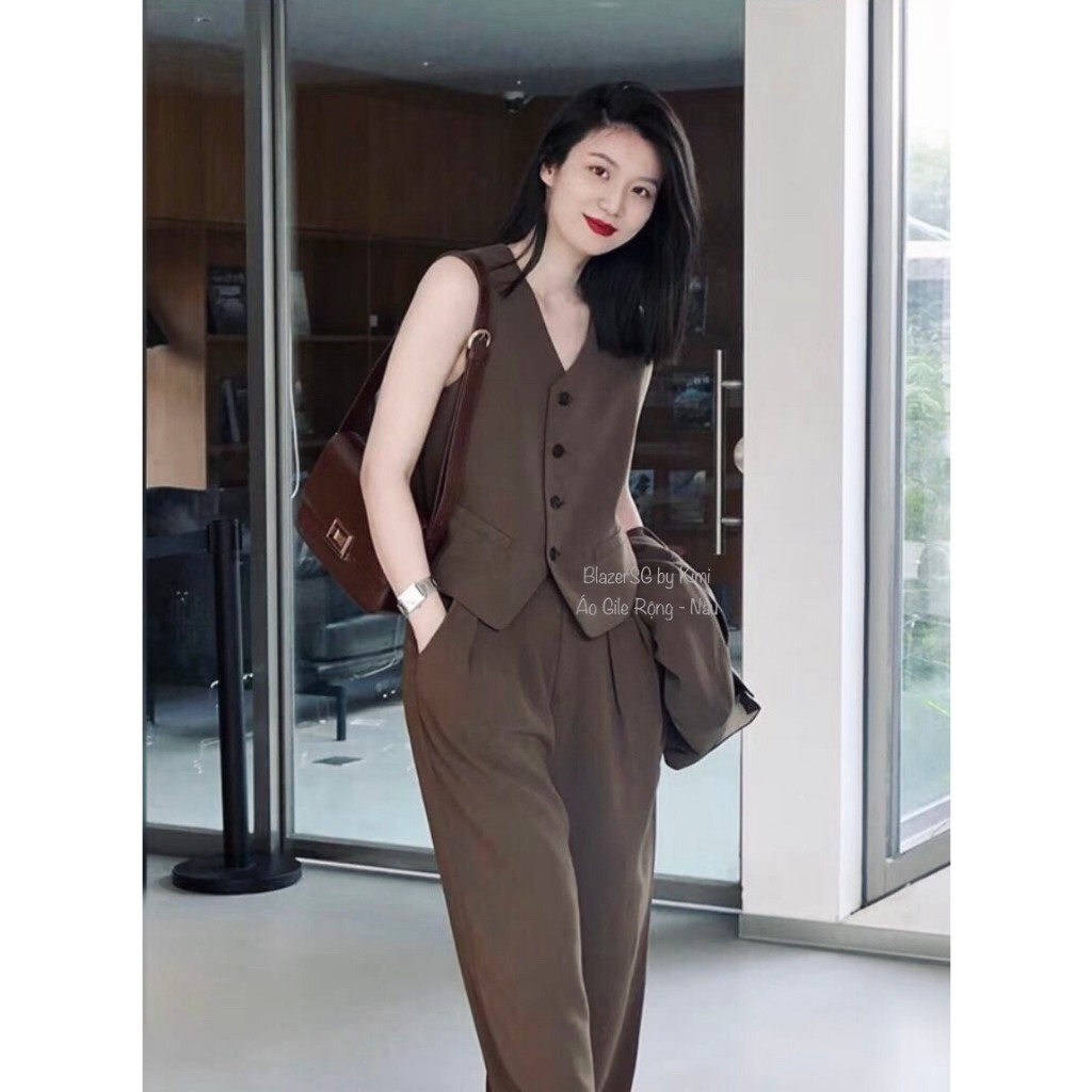 (Hàng Chuẩn, Có Lót - Có Clip) Áo Gile Dáng Rộng Phom Chuẩn Đẹp - BLA22001 | BigBuy360 - bigbuy360.vn