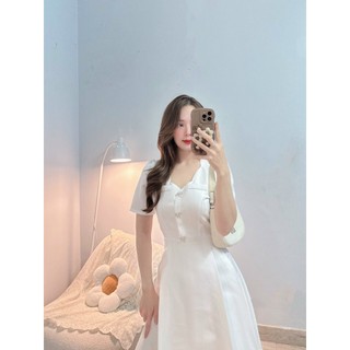 ĐẦM THIẾT KẾ CỔ LƯỢN KÈM TRANG TRÍ - Hình Shop Chụp Thật