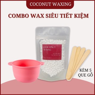 Combo wax lông và chén nấu sáp silicon chống dính waxing cao cấp siêu bám lông