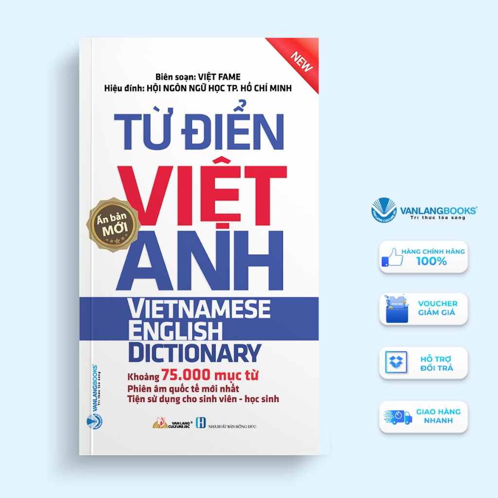 Sách Từ Điển Việt Anh Khoảng 75.000 Mục Từ (Tái Bản) - Văn Lang
